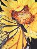 Plus Size Sunflower Butterfly Printed T Shirt -  