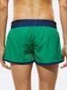 Beach Contrast Colorblock Drawstrings Casual Board Shorts -  