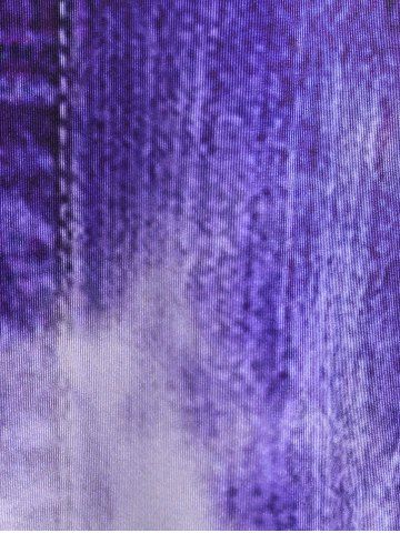 Plus Size 3D Denim Print Lace Panel Tank Top