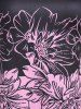 T-shirt à Imprimé Fleuri en Blocs de Couleurs de Grande Taille - Rose clair 
