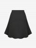Plus Size Sequins Lace Up A Line Mini Skirt -  