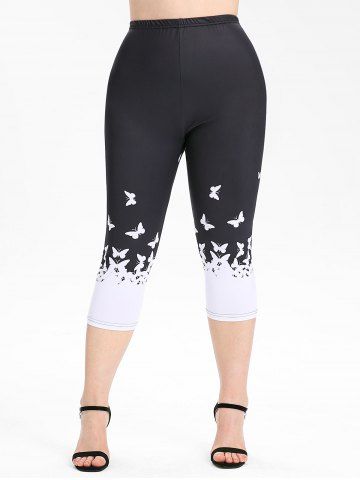 Plus Size Butterfly Ombre High Rise Leggings