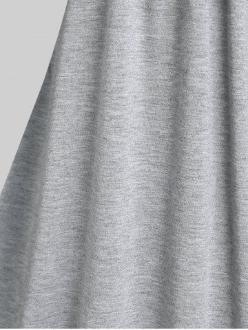 Plus Size Buckle Strap Crisscross Colorblock Twofer Tank Top