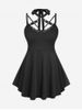 Plus Size Gothic Harness Backless Tunic Tank Top -  