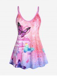 Plus Size Butterfly Glittery Sparkle Tank Top -  