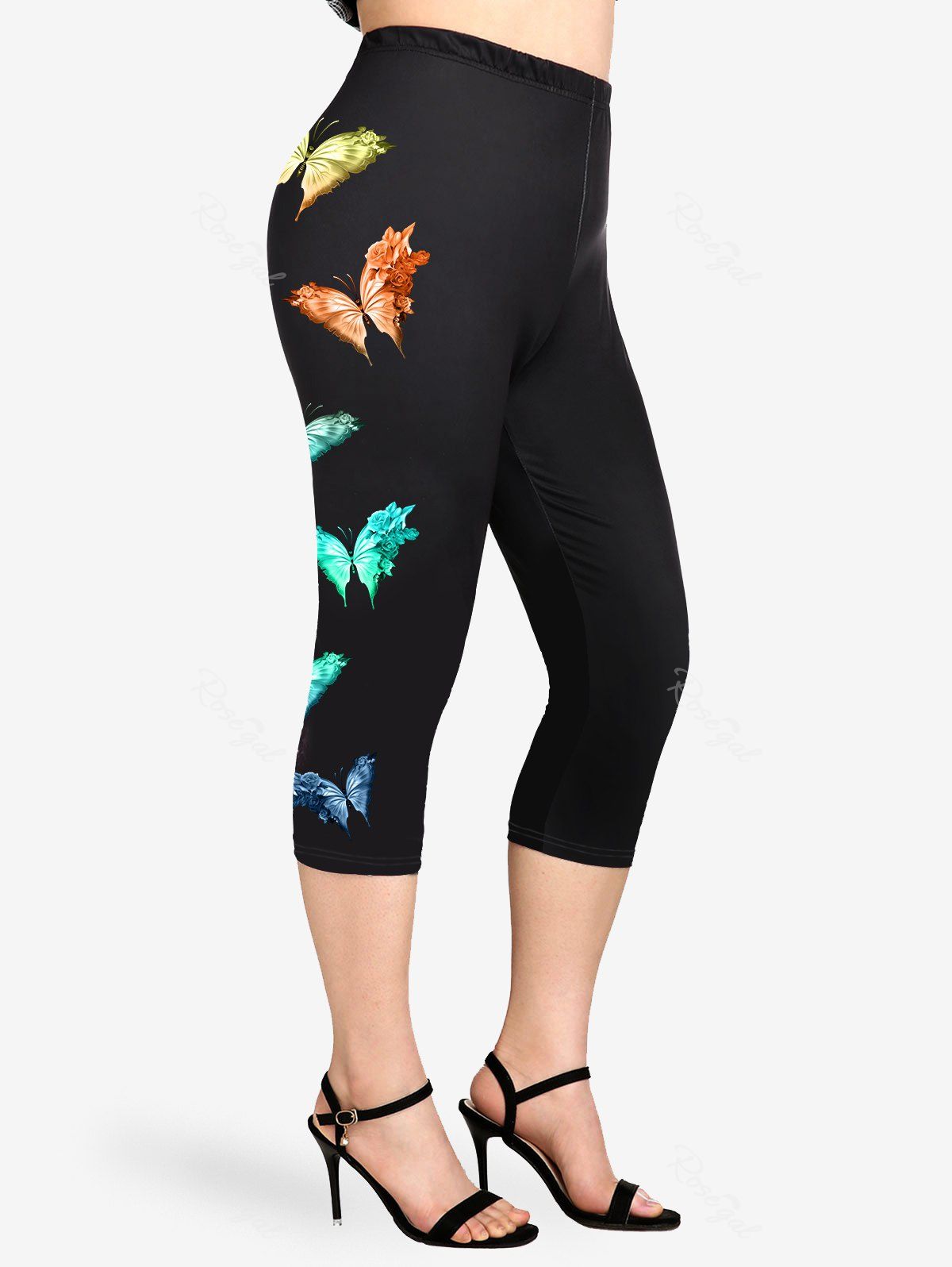 Latest Plus Size & Curve Butterfly High Rise Leggings  