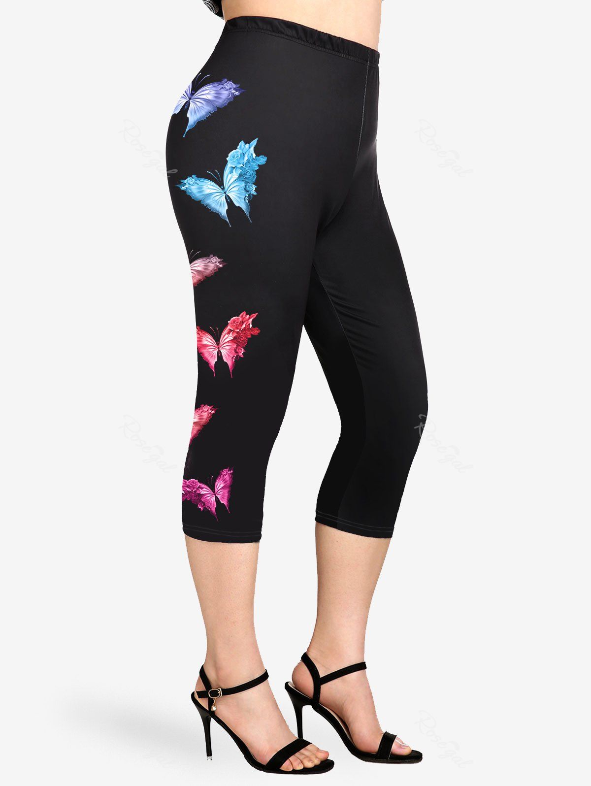 Shop Plus Size & Curve Butterfly High Rise Leggings  
