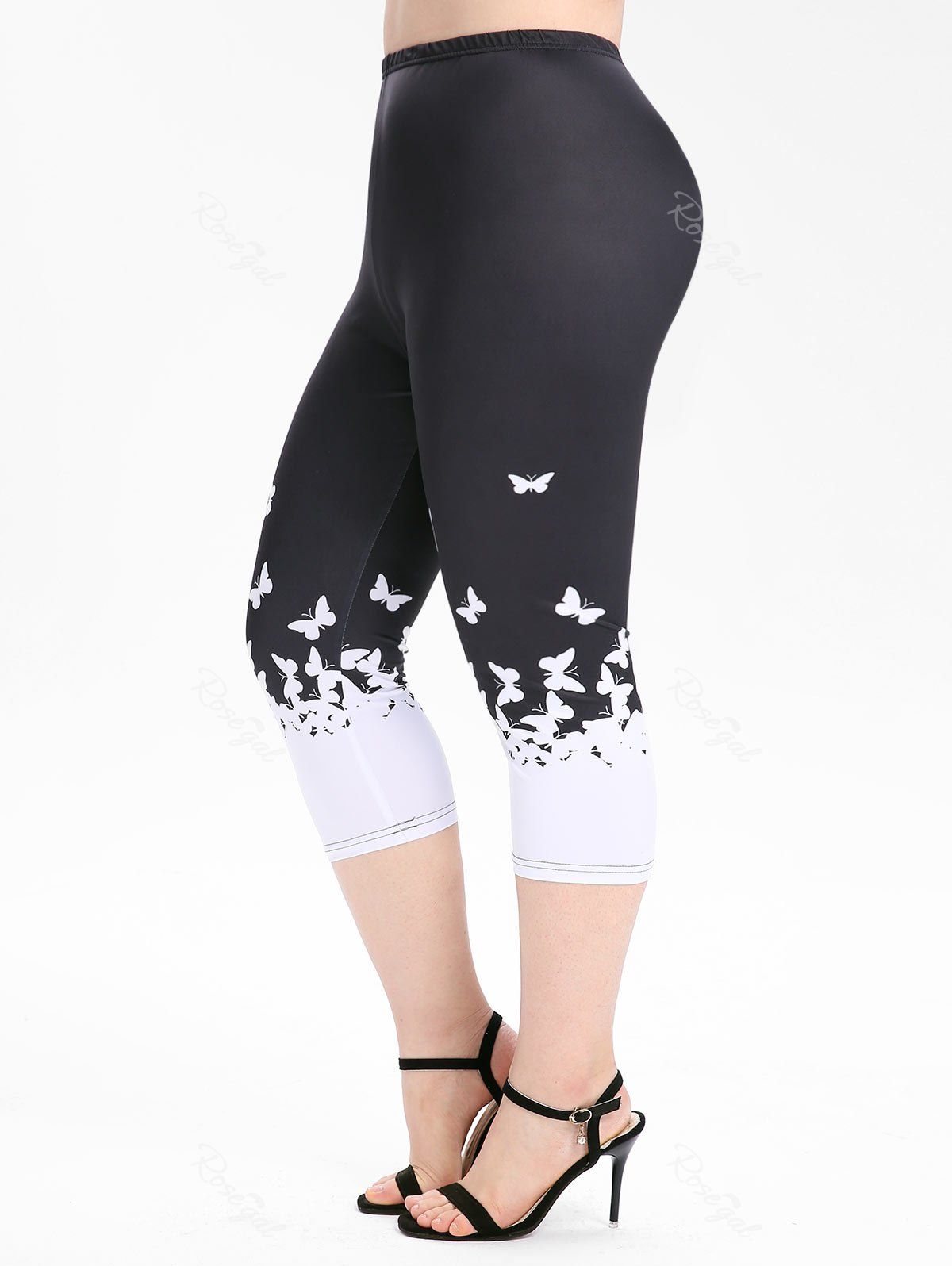 Outfits Plus Size Butterfly Ombre High Rise Leggings  