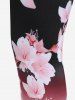 Plus Size Floral Ombre High Rise Capri Leggings -  