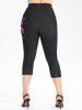 Plus Size Octopus Printed High Waisted Leggings -  