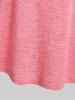 T-shirt à Epaule Dénudée Panneau en Dentelle à Motif Coeur de Grande Taille - Rose clair 3X | US 22-24