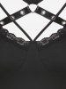 Plus Size Gothic Harness Backless Tunic Tank Top -  