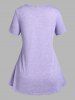 Ensemble d'Eté avec T-shirt 2 en 1 à Volants Lavande et Legging 3D de Grande Taille - Violet clair 