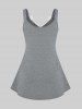 Plus Size Lace Guipure Ruched Empire Waist Tank Top -  