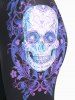 Plus Size Gothic Skull Printed High Rise Leggings -  