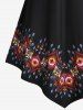 Plus Size Plunge Printed Lace Crochet Asymmetric Longline Tank Top -  
