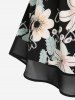Plus Size Sweetheart Neck Flutter Sleeve Floral Print Blouse -  