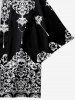 Kimono à Imprimé Crâne Ethnique Grande Taille - Noir 5XL