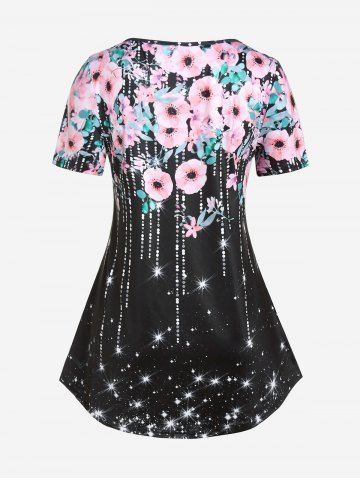 Plus Size Starlight Floral Print T-shirt