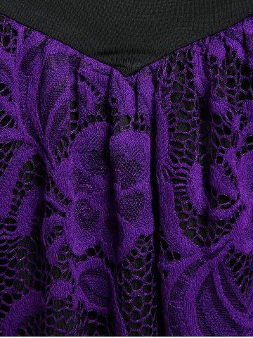 Plus Size Cold Shoulder Flutter Sleeve Lace Top