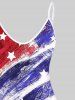 Plus Size & Curve American Flag Print Patriotic Tank Top (Adjustable Straps) -  