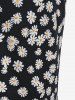 Plus Size Daisy Print Bodycon Midi Skirt -  