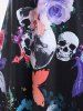Plus Size Crisscross Butterfly Skull Print Gothic Dress -  