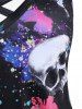 Plus Size Crisscross Butterfly Skull Print Gothic Dress -  