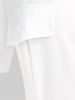 Robe de Chemise Evasée Boutonnée avec Poche à Rabat de Grande Taille - Blanc 