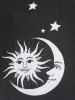 Robe Mi-Longue Evasée Lune Soleil en Couleur Ombrée de Grande Taille - Noir S | US 8