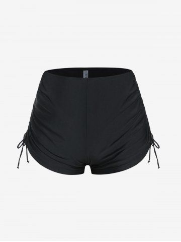 Plus Size Halter Backless Empire Waist Modest Boyshorts Tankini Swimsuit