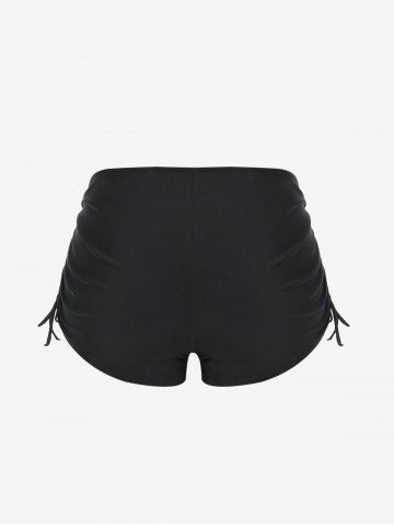 Plus Size Halter Backless Empire Waist Modest Boyshorts Tankini Swimsuit