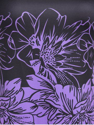 Plus Size Colorblock Floral Print Tee