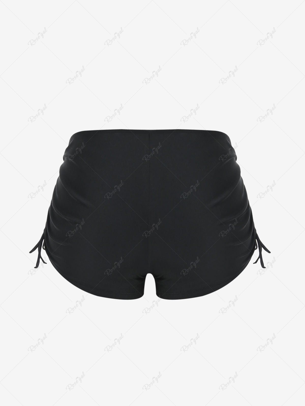 Plus Size Halter Backless Empire Waist Modest Boyshorts Tankini Swimsuit - 1x