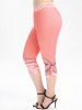 Cowl Front Tie Dye Halter Twofer Top and Skinny Capri Leggings Plus Size Summer Outfit -  