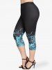 Crisscross Paisley Sequin Handkerchief Tank Top and Leggings Plus Size Summer Outfit -  