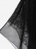 Robe Mi-Longue Gothique Mouchoir à Bretelle Bouclée de Grande Taille à Œillet - Noir 