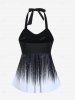 Plus Size Halter Backless Empire Waist Modest Boyshorts Tankini Swimsuit -  