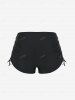 Tankini Rembourré Modeste à Dos Nu à Col Halter Grande Taille - Noir 4X