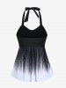 Plus Size Halter Backless Empire Waist Modest Boyshorts Tankini Swimsuit -  