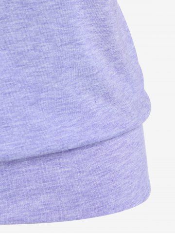 Plus Size Colorblock Moon Sun Printed Blouson Tee with Buttons
