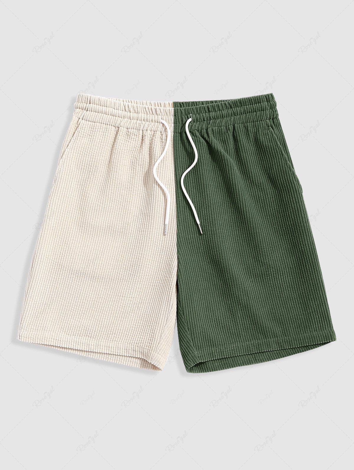 Shops Two Tone Color Drawstring Shorts  