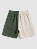 Two Tone Color Drawstring Shorts -  