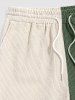 Two Tone Color Drawstring Shorts -  