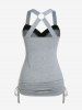 Plus Size Sweetheart Neck O Ring Cinched Tank Top -  