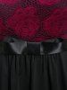 Plus Size Off The Shoulder Rose Lace Skirted Blouse -  