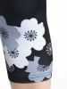 Plus Size High Waist Floral Print Skinny Capri Leggings -  