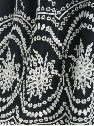 Plus Size Embroidered Ruched O Ring Empire Waist Tank Top