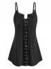Gothic Lace Up Cami Top and Mini Skirt Plus Size Summer Outfit -  