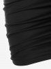 Plus Size Ruched Cinched Solid Bodycon Mini Skirt -  